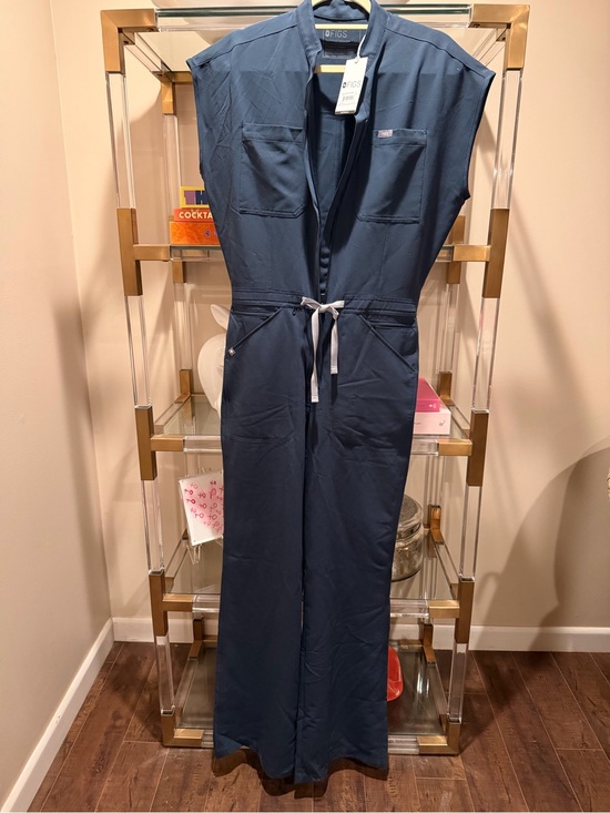 Figs Pants - Figs Navy Sleeveless Utility Jumpsuit